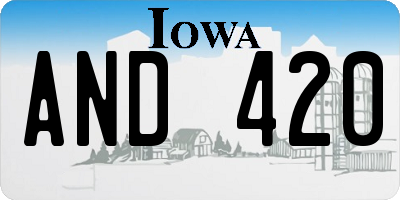 IA license plate AND420