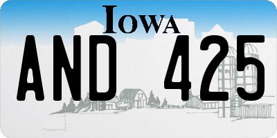 IA license plate AND425