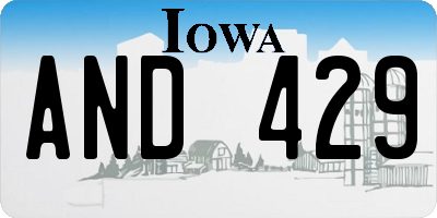 IA license plate AND429