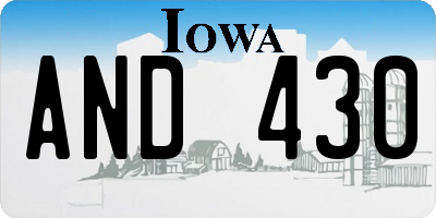 IA license plate AND430