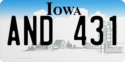 IA license plate AND431