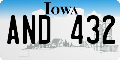 IA license plate AND432