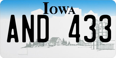 IA license plate AND433