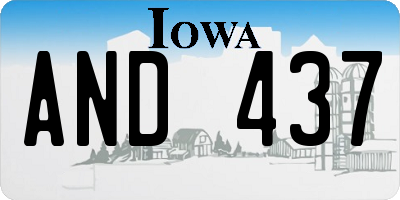 IA license plate AND437