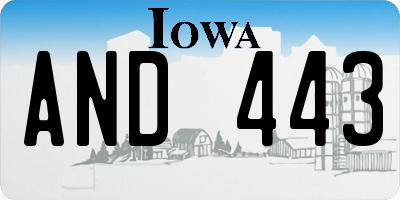 IA license plate AND443