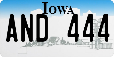 IA license plate AND444