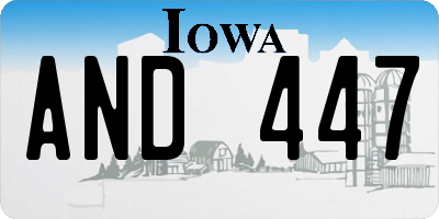 IA license plate AND447