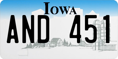 IA license plate AND451