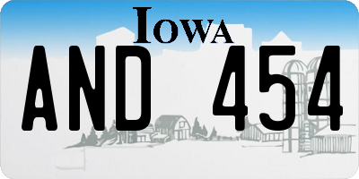 IA license plate AND454