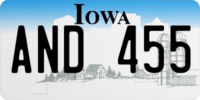 IA license plate AND455