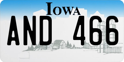 IA license plate AND466