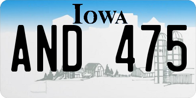 IA license plate AND475