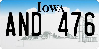 IA license plate AND476