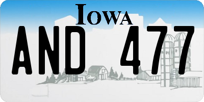 IA license plate AND477