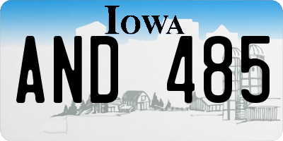 IA license plate AND485