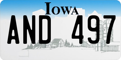 IA license plate AND497