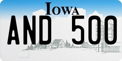 IA license plate AND500