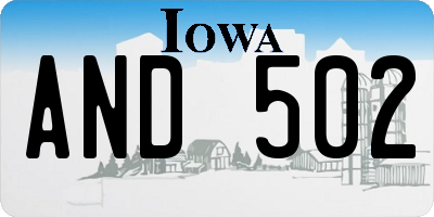 IA license plate AND502
