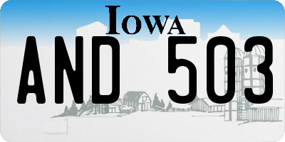 IA license plate AND503