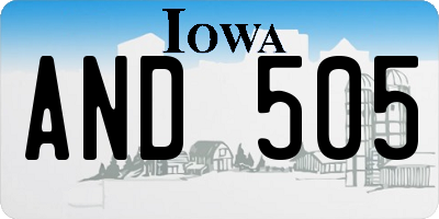 IA license plate AND505