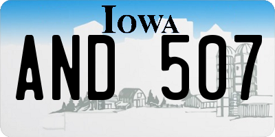 IA license plate AND507