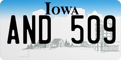 IA license plate AND509