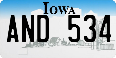 IA license plate AND534