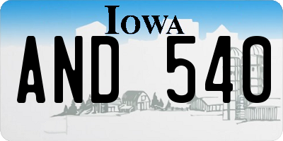IA license plate AND540