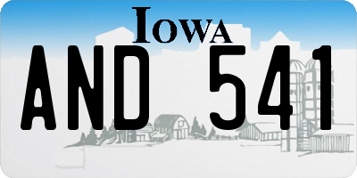 IA license plate AND541