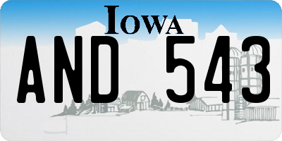 IA license plate AND543