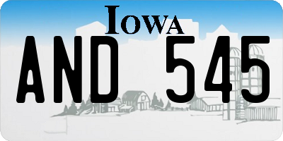 IA license plate AND545