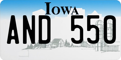 IA license plate AND550
