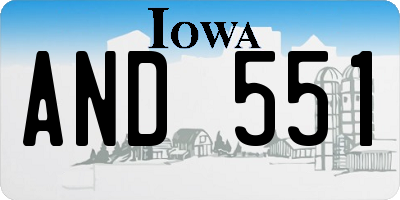 IA license plate AND551