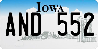 IA license plate AND552