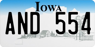 IA license plate AND554