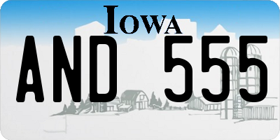 IA license plate AND555