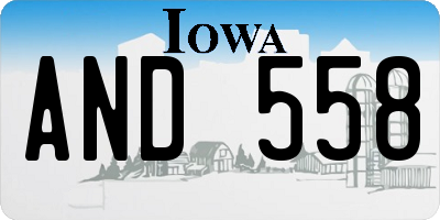 IA license plate AND558