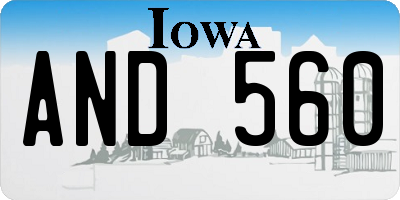 IA license plate AND560