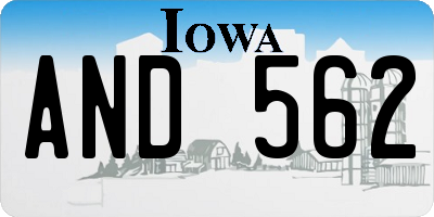 IA license plate AND562
