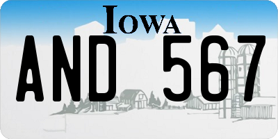 IA license plate AND567