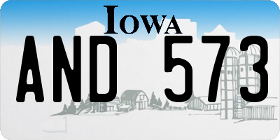 IA license plate AND573