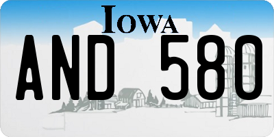 IA license plate AND580