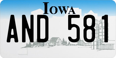 IA license plate AND581