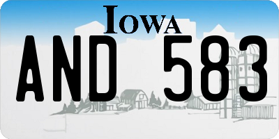 IA license plate AND583