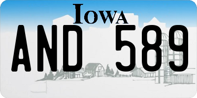 IA license plate AND589