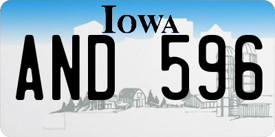 IA license plate AND596
