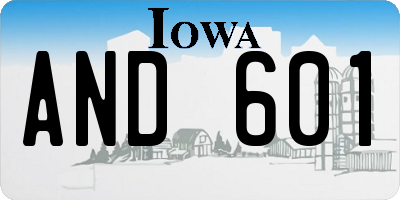 IA license plate AND601