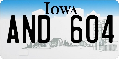 IA license plate AND604