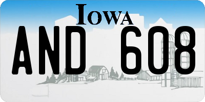 IA license plate AND608