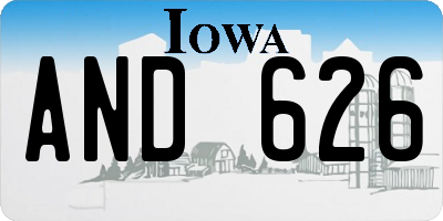 IA license plate AND626